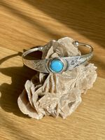 Bracelet touareg en argent et pierre turquoise