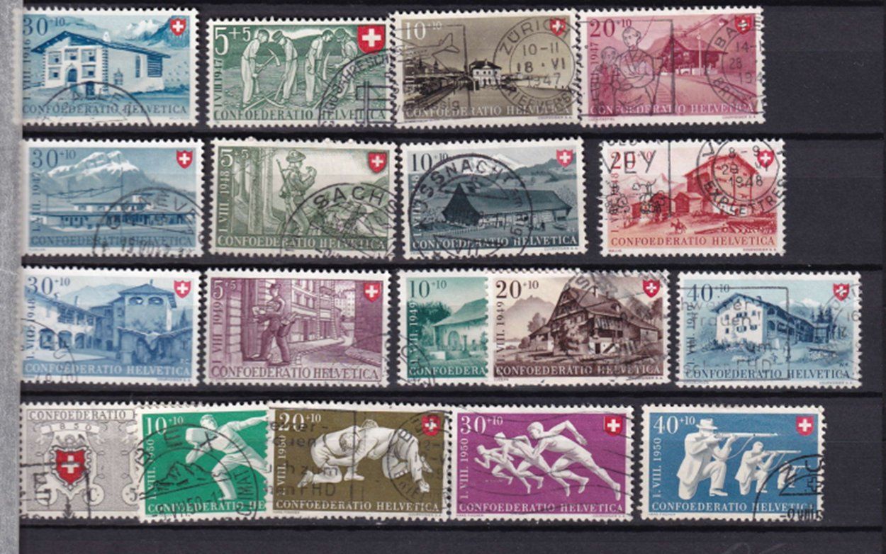 Tutti i francobolli: Pro Patria du début à 1953 oblitéré – Usato da Grandson venduto da Rogneux 1