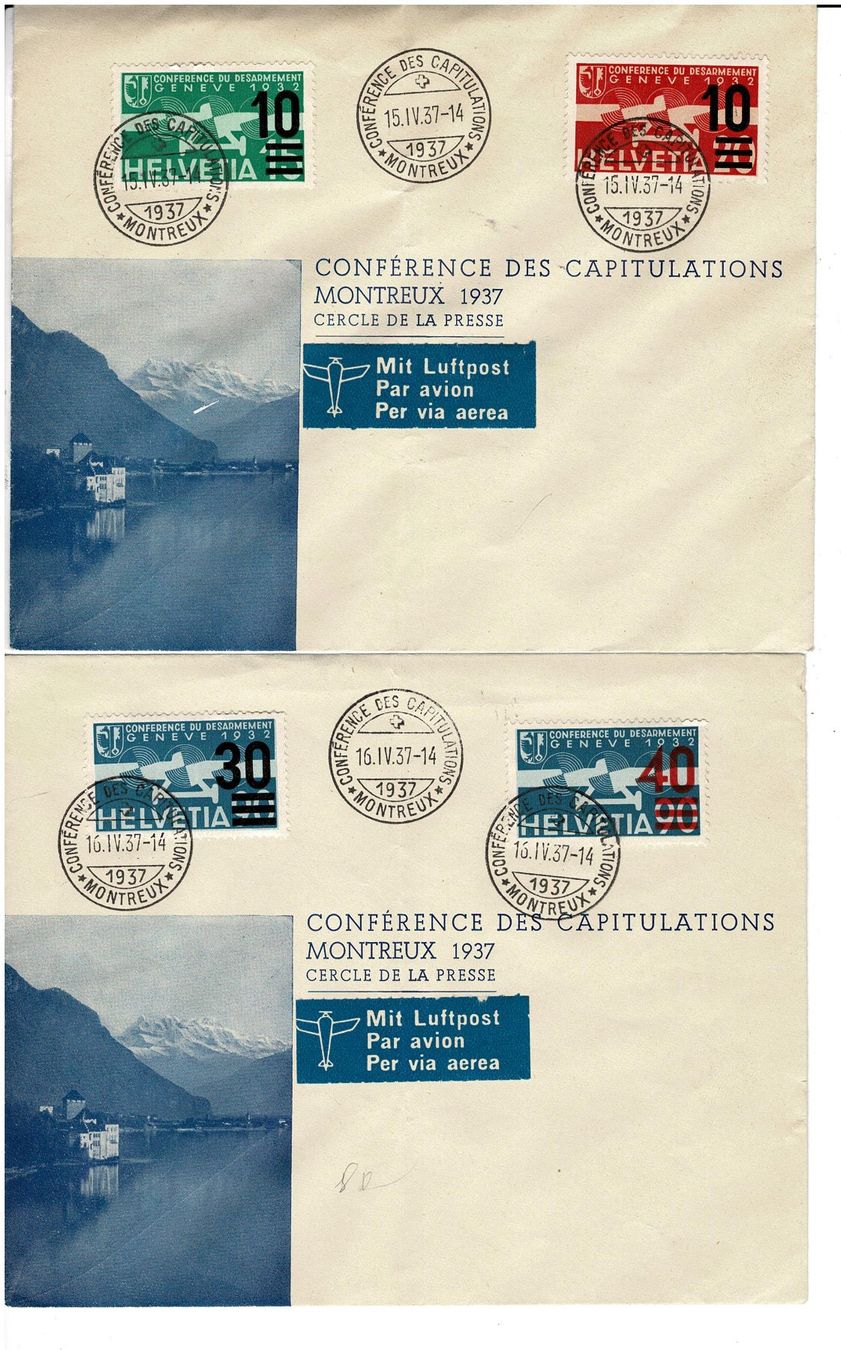 Tutti i francobolli: F20-21-23-24 2 Blanko-Briefe – Usato da Lausanne venduto da Whorvath