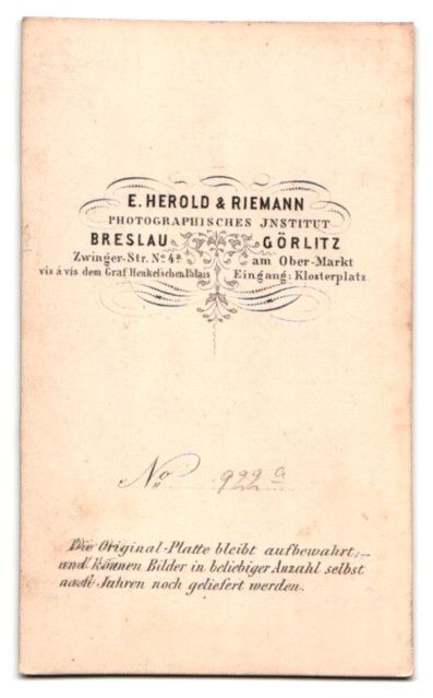 Fotografie & Manifesti: Fotografie E. Herold, Riemann, Breslau,  – Usato da Berlin venduto da bartko-reher 1