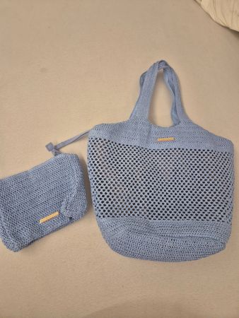 Calzedonia Strandtasche, hellblau, neuwertig, mit Täschli