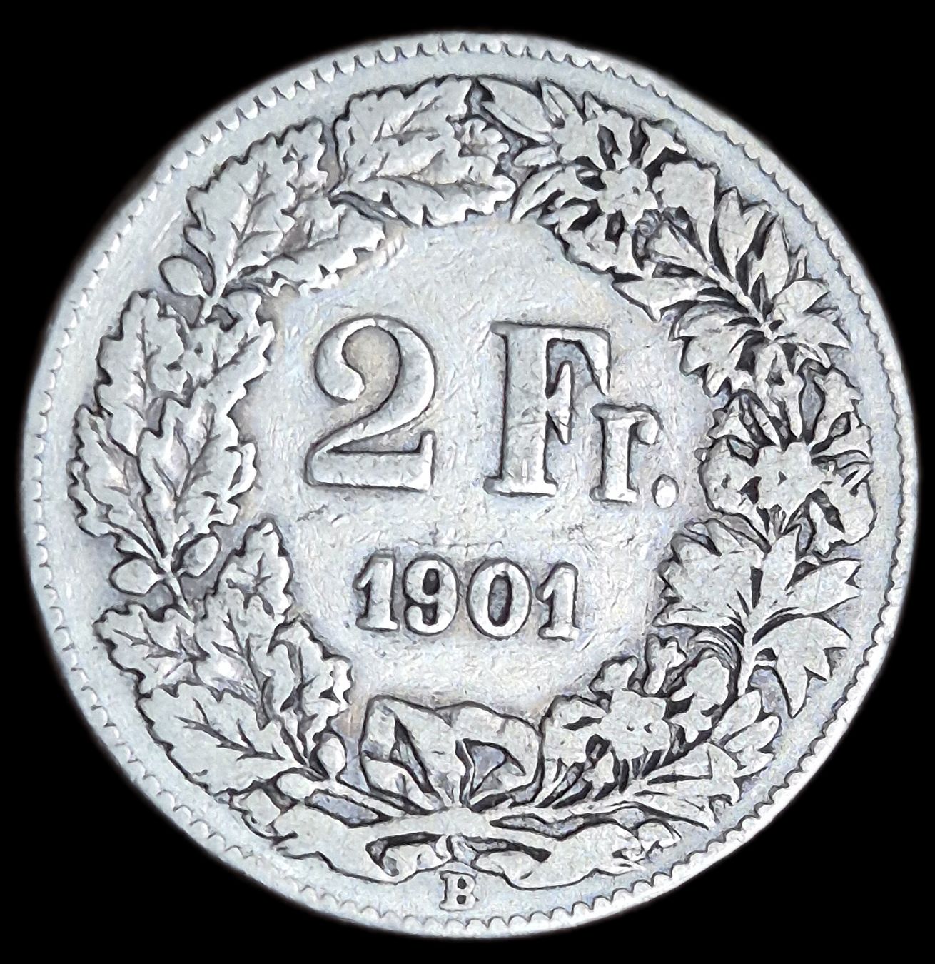 Tutti le monete: Silber 2 Franken 1901Schweiz Superrar – Usato da Grenchen venduto da Grenchen_Coins