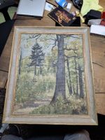 Ölgemälde G. Wolf 1912 Waldlandschaft mit Rahmen 