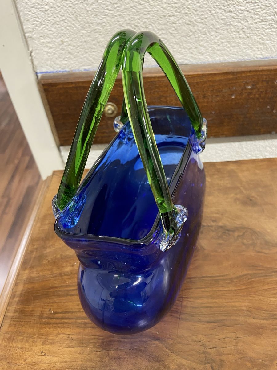 Murano Vasi & Recipienti: Blaue Glasvase Handtasche Form Murano? – Usato da Dietikon venduto da brocki-eyra 4
