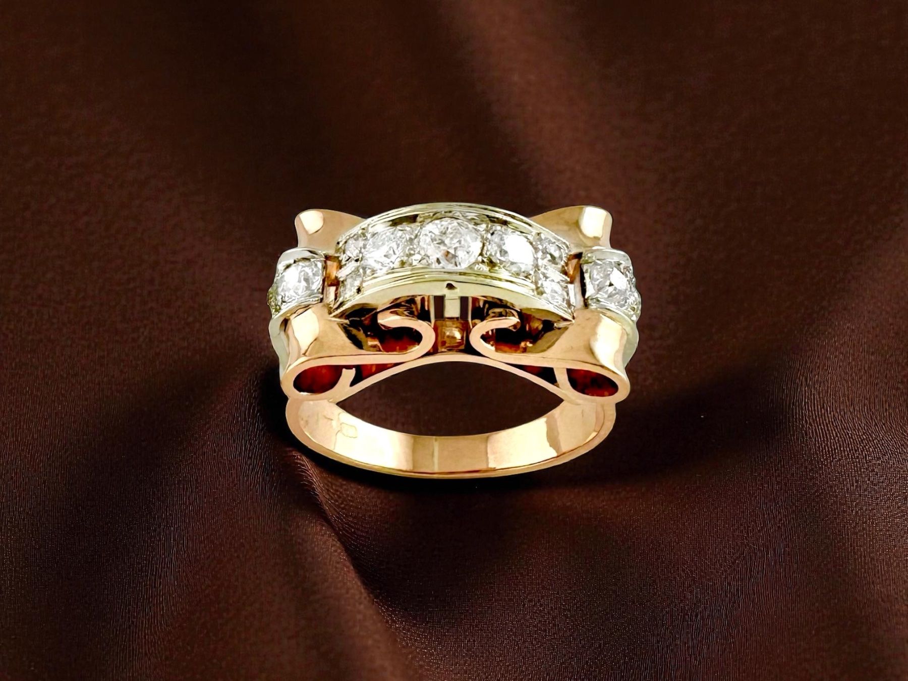 Ringe: Art Deco Diamant - Ring, Tschechoslowakei um 1935 – Gebraucht aus Zuzwil SG von artimmo