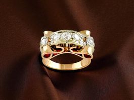 Art Deco Diamant - Ring, Tschechoslowakei um 1935