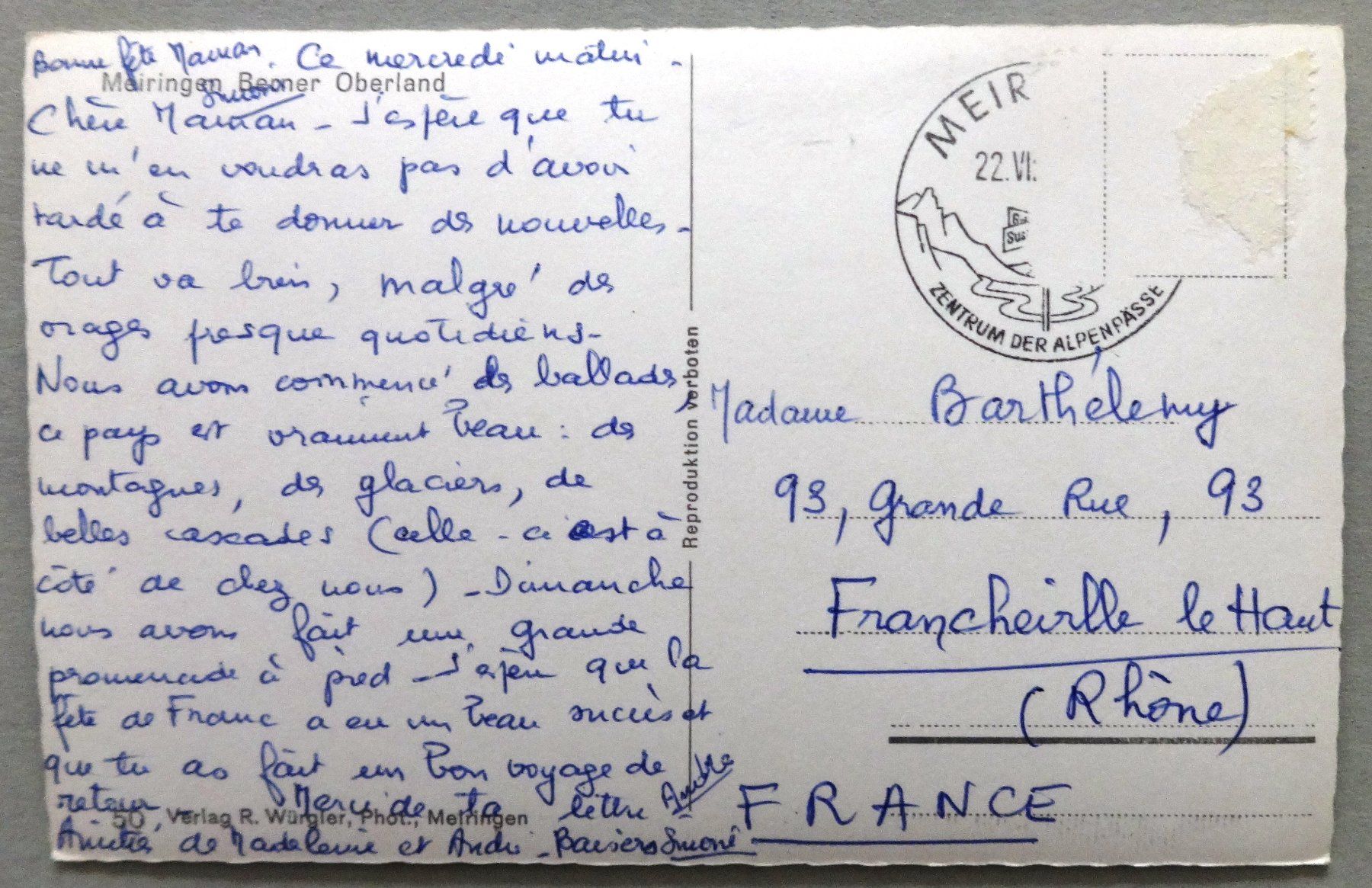 Cartoline postali: Meiringen, Unterer Reichenbachfall – Difettoso da Fétigny venduto da Billy2miny 1