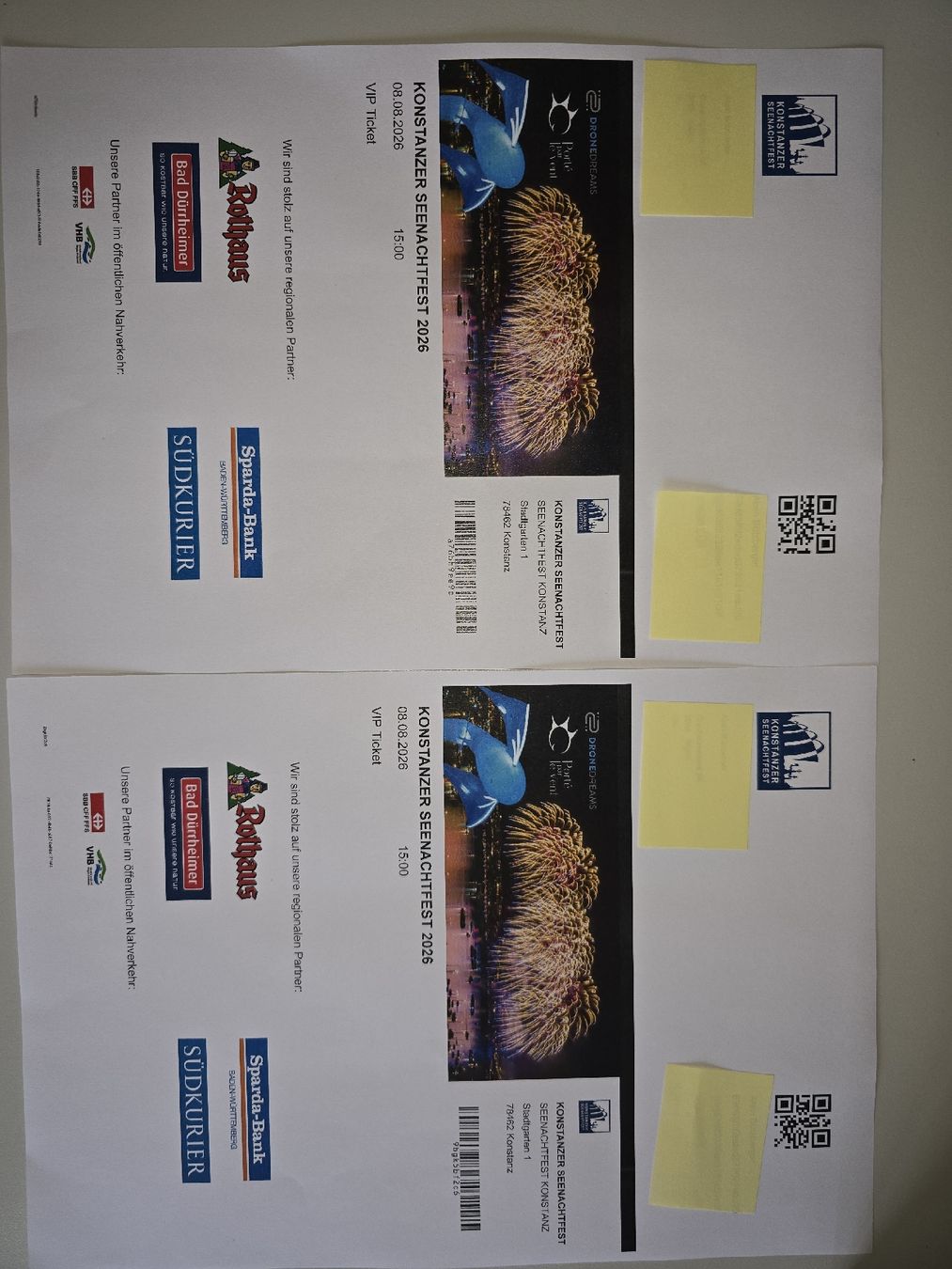 Billets: Tickets Seenachtsfest VIP – Neuf avec emballage d'origine à Zihlschlacht par foxifee