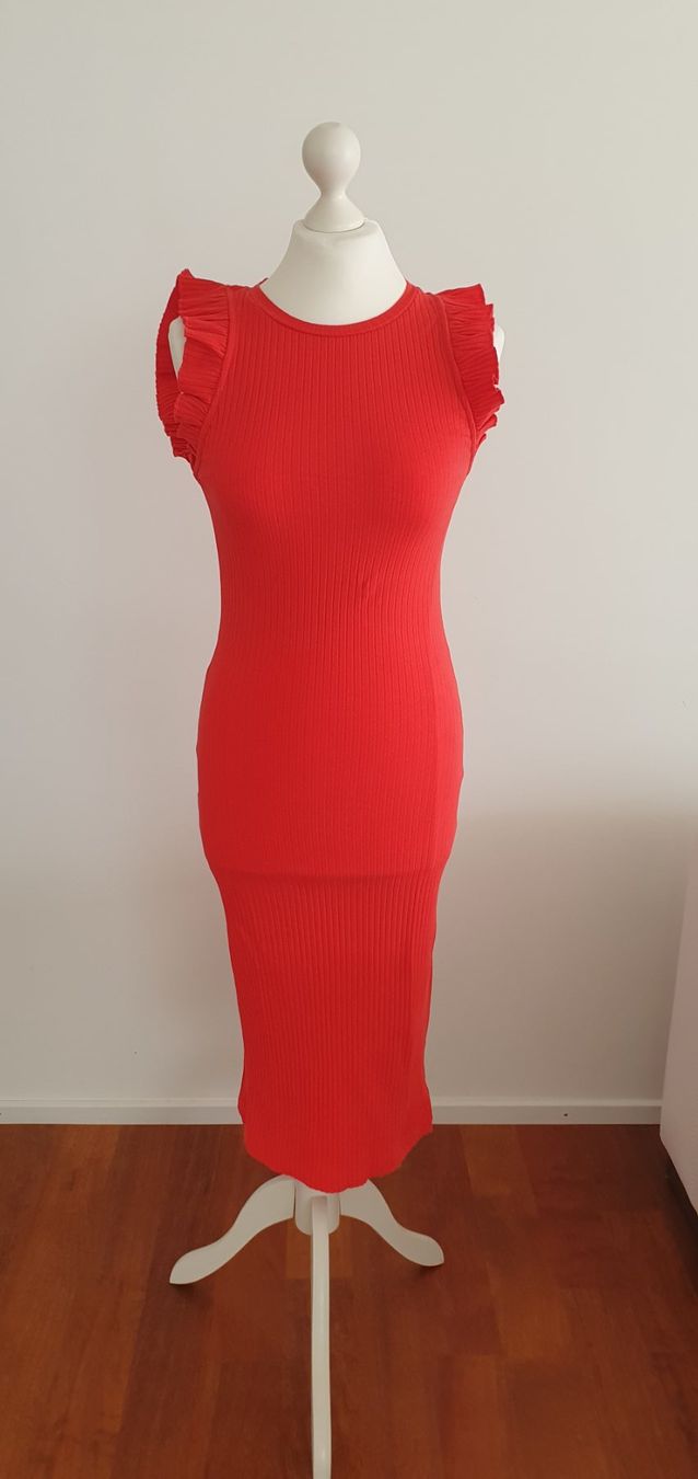 Mango Vestiti: Maxikleid korallenrot Gr 34, Baumwolle – Usato da Stansstad venduto da InStyle8