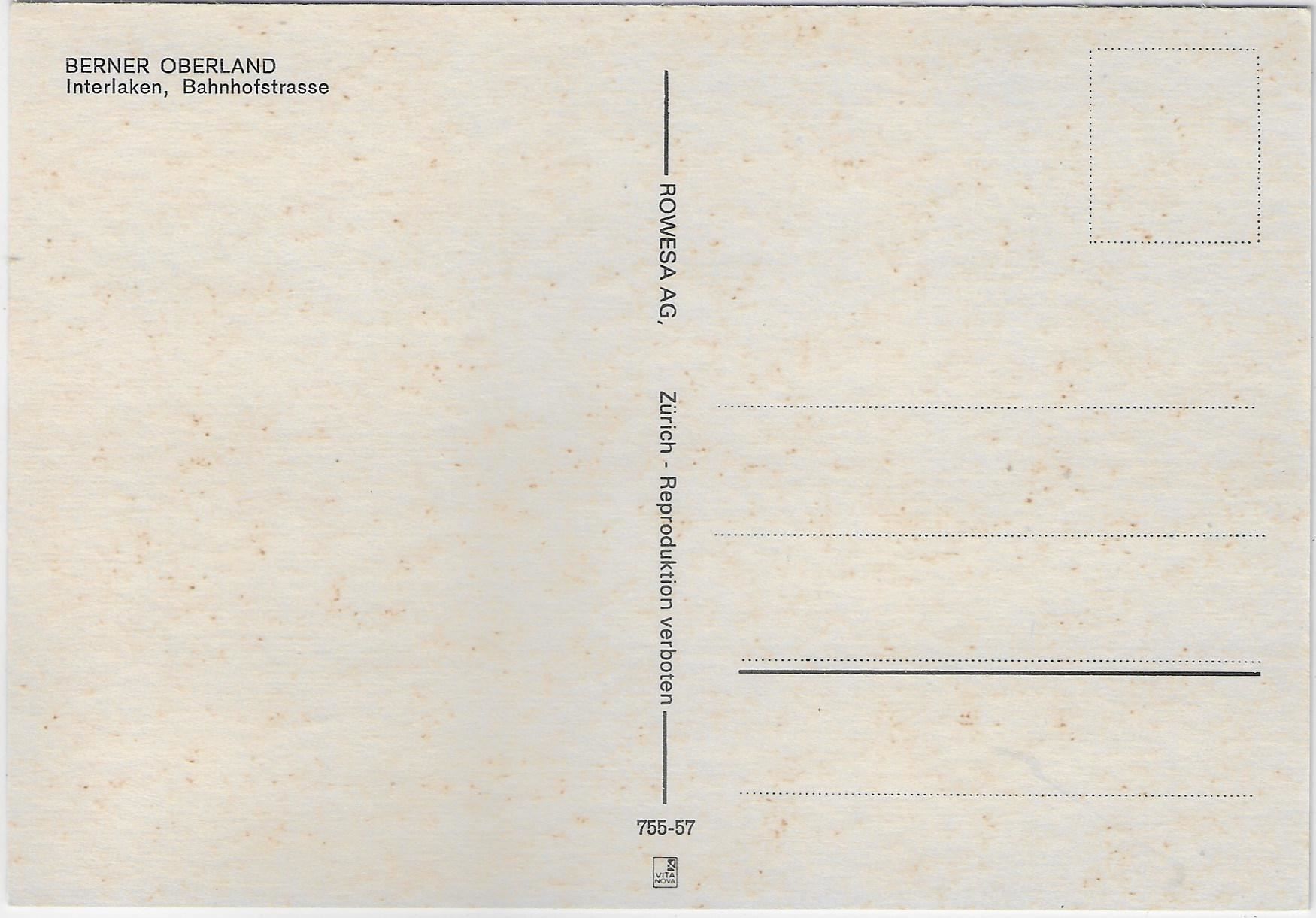 Cartoline postali: Interlaken - Bahnhofstrasse – Antico da Ettingen venduto da Kartenplanet 1