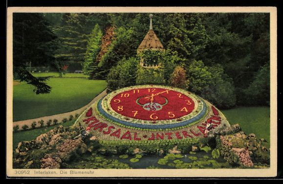 Cartes postales: AK Interlaken, Blumenuhr – D'occasion à Berlin par bartko-reher
