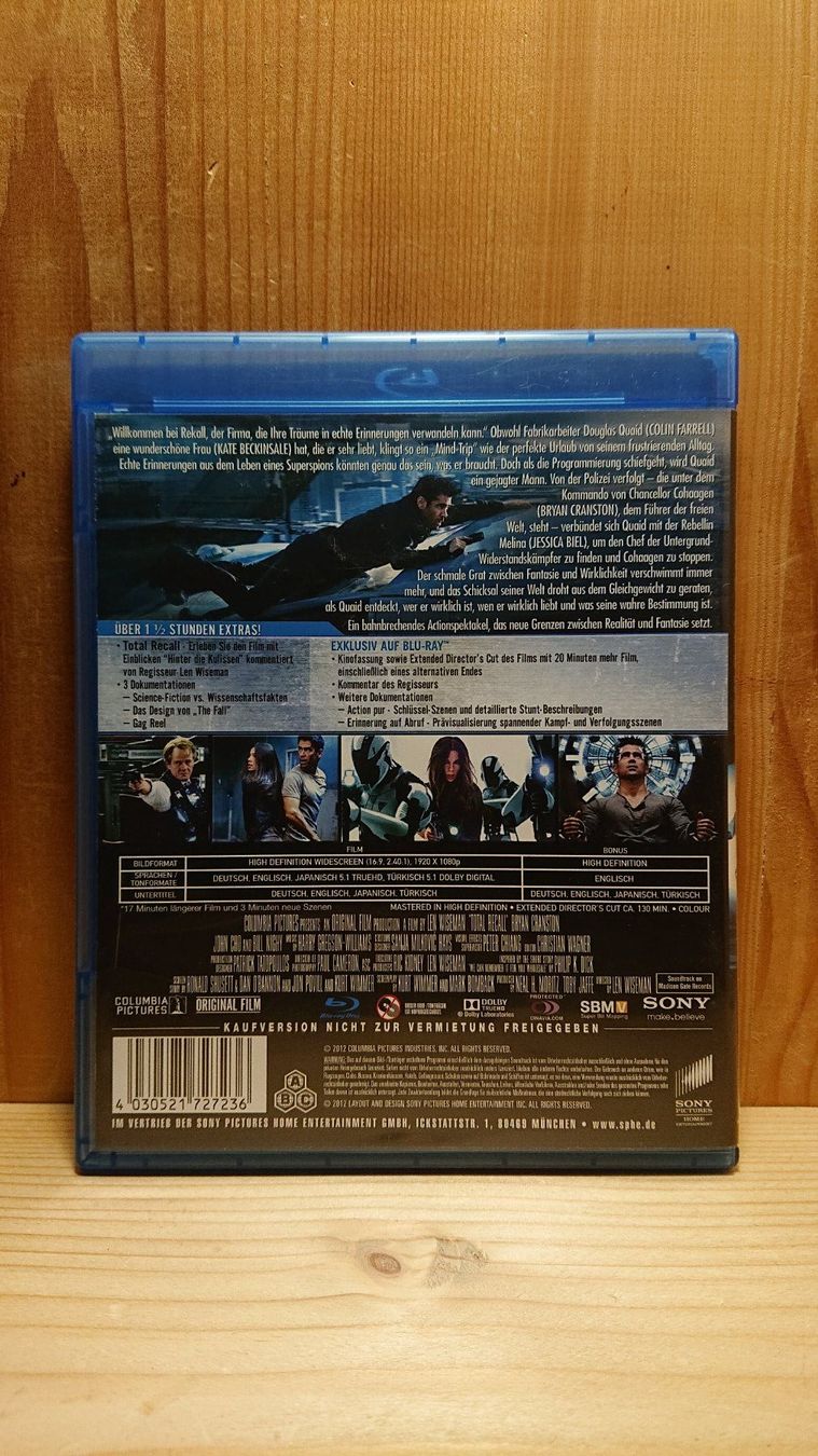 Tutti i DVDs: TOTAL RECALL Blu-Ray mit Colin Farrell – Usato da Wilderswil venduto da Exebub 1