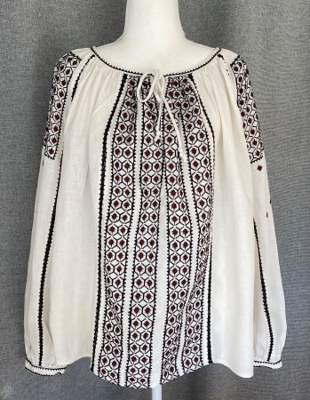 FRAME Bluse aus Leinen mit Stickerei Grösse L
