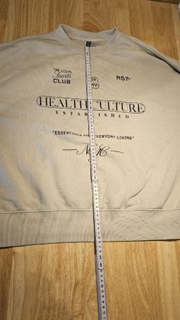 H&M Sweatshirt Gr. L - Health Club Aufdruck - Beige