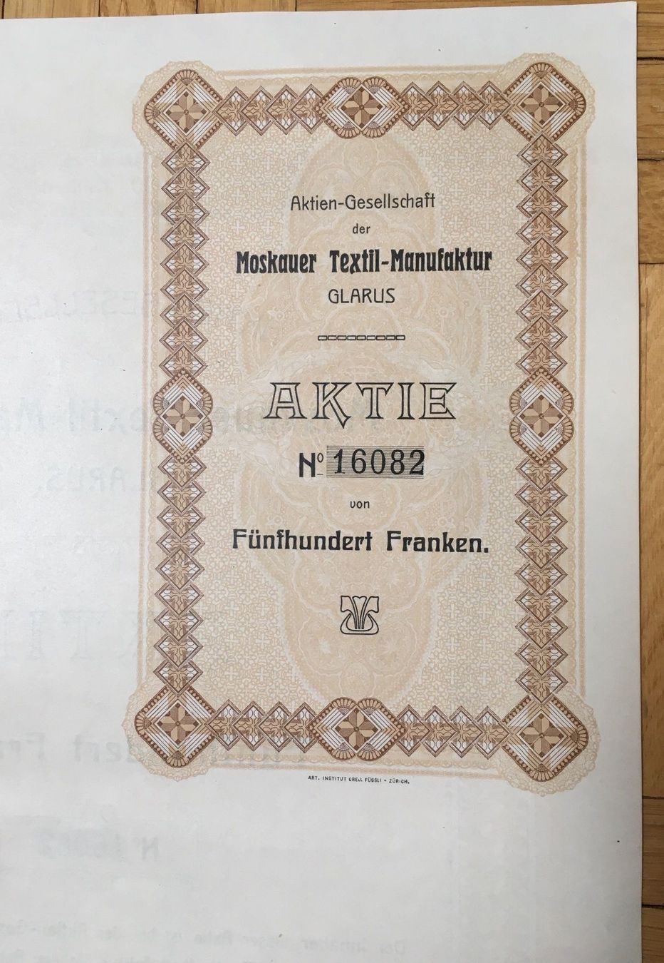 Documenti: AKTIE der  Moskauer Textil-Manufaktur‪ – Usato da Lumino venduto da Givo 2