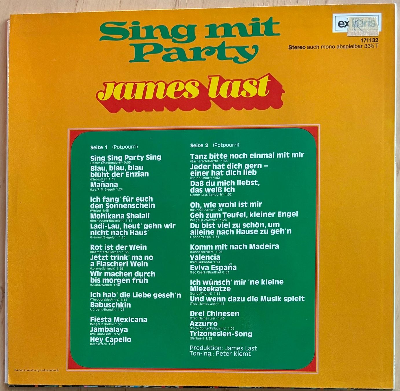 Dischi in vinile: LP Sing mit Party - James Last – Usato da Grüt (Gossau ZH) venduto da schnaeppli_jeger 1