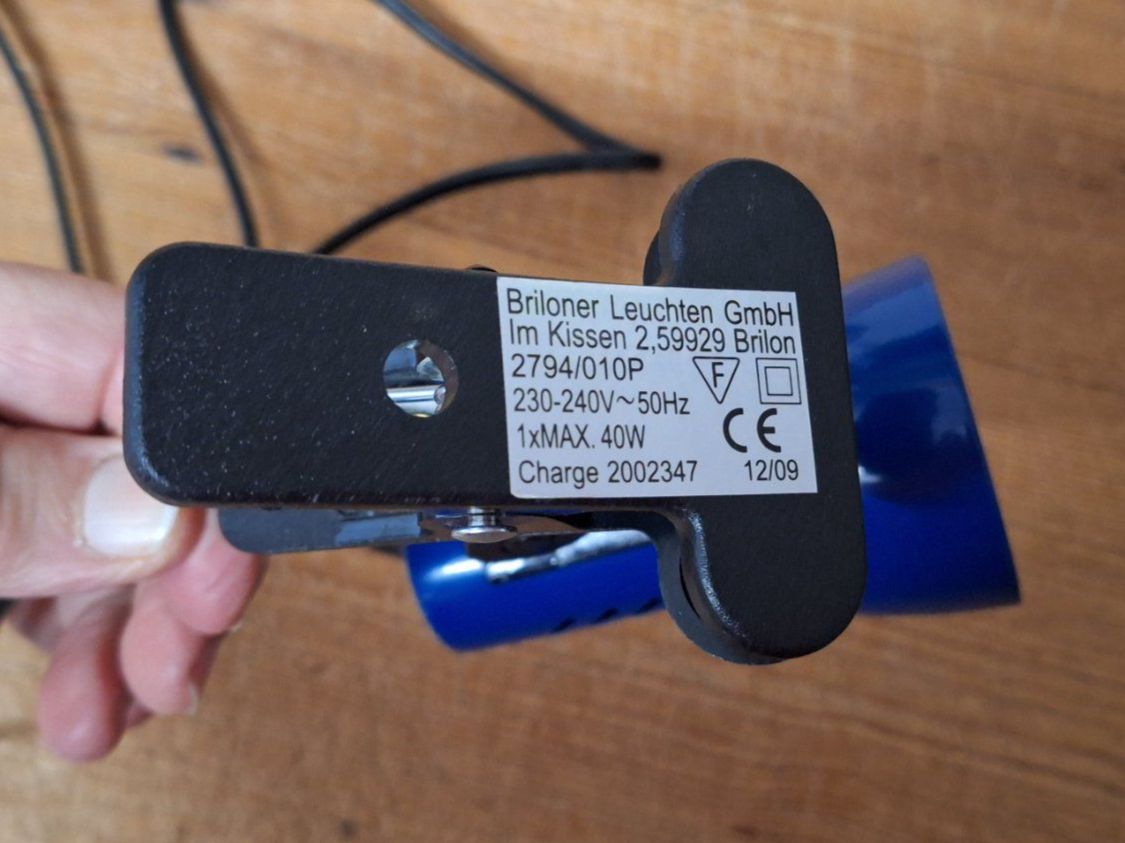 Lampade: kleine ,blaue Klemmlampe , Vintage – Usato da Arlesheim venduto da shopradl 6