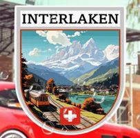 Auto Sticker Aufkleber Interlaken