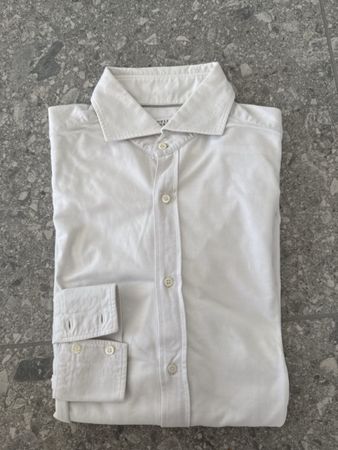 Brunello Cucinelli Hemd Slim Fit Grösse L weiss 