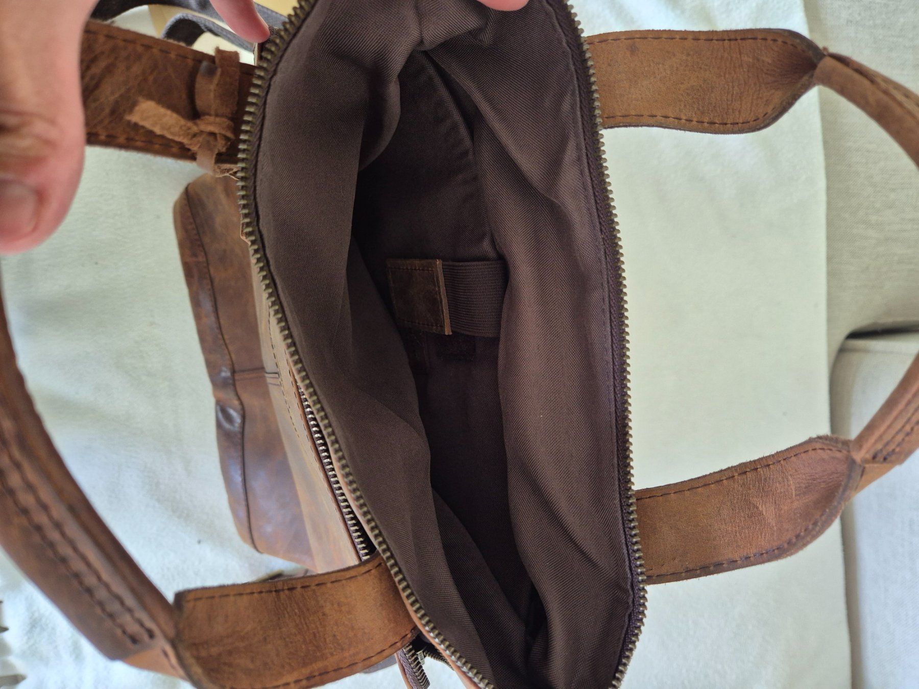 Zaini: Echte Leder Rucksack, braun, neu – Usato da Brugg AG venduto da manuela_schatzmann 2