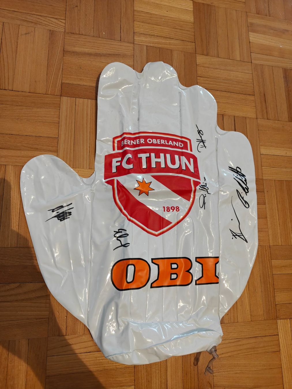 Autografi: Signierter FC Thun Fanhandschuh – Usato da Thun venduto da Meyphil