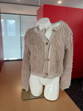Bouclé Knit Cardigan  Beige