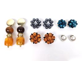 5 Paar Clip-Ohrringe im Mid Century Stil