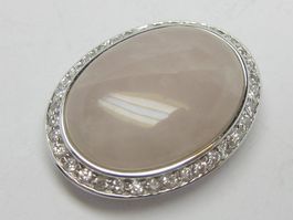 Anhänger Silber 925 Rosenquarz  Zirkonia