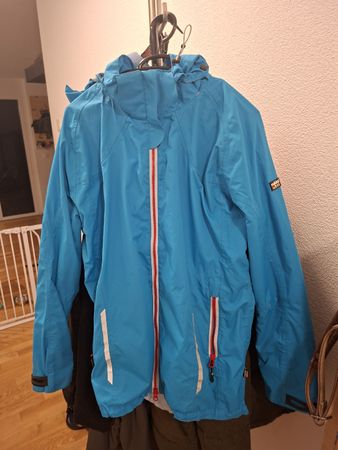Regenjacke Rukka blau mit Kapuze Grösse 42 
