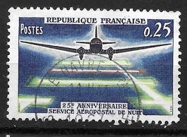 Frankreich 1964: Flugzeug (25 Jahre Nachtflugpost)
