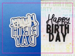 Schriftzug Happy Birthday - Stanzschablone