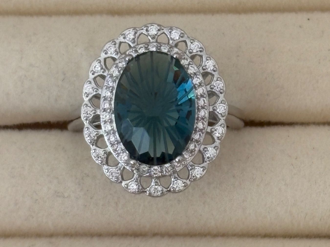 Anelli: Luxus Elegante Gr.19/9 Ring Farbe: Silber /blau – Nuovo (secondo la descrizione) da Biel-Bienne venduto da Roserosse13 5