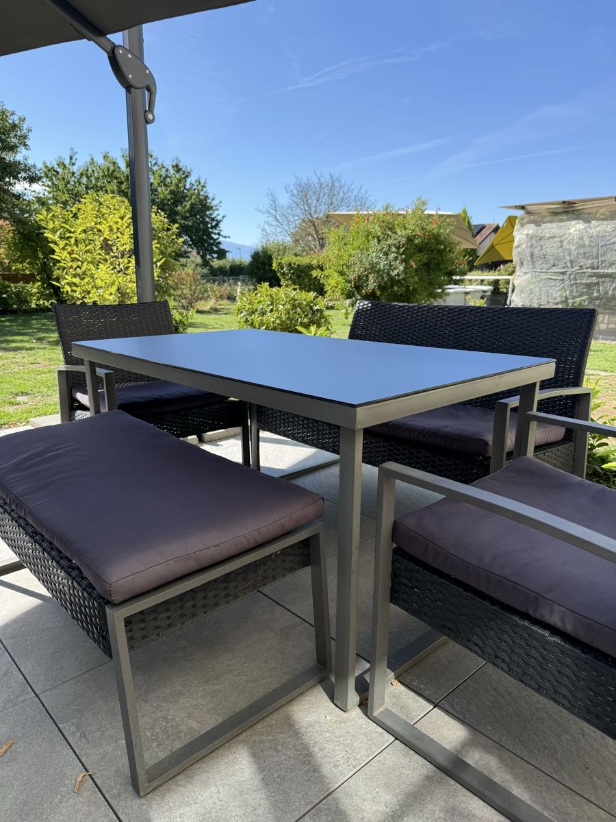 Tischset: Ensemble table et chaises jardin 4 pers. gris anthracite  – Gebraucht aus Crissier von ballydoolagh 2