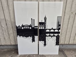 Acryl Leuchtbilder,  Deko Bild, Stadt