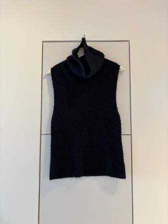 Caroll Paris Navy Strickweste mit Stehkragen, XS