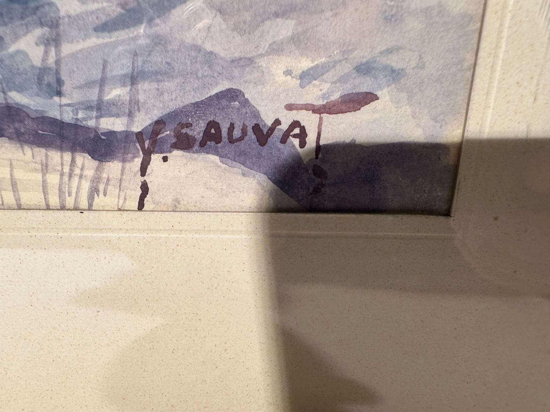 Gemälde: Belle aquarelle signée Y.Sauva – Gebraucht aus Lausanne von artnouveau04 2