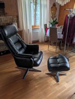 Fernsehsessel mit Hocker aus Kunstleder