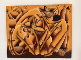 Tableau République Dominicaine avec cadre 60x49cm