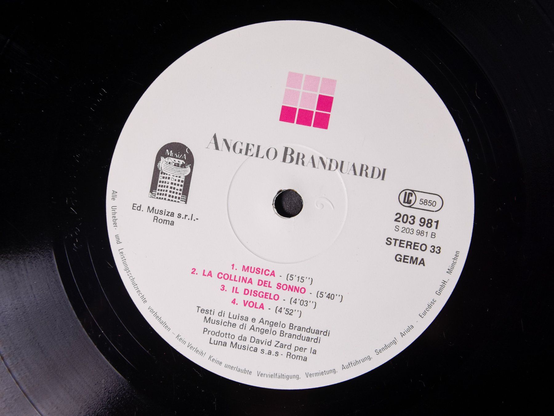 Dischi in vinile: Angelo Branduardi - Angelo Branduardi – Usato da Belmont-sur-Yverdon venduto da ag97 3