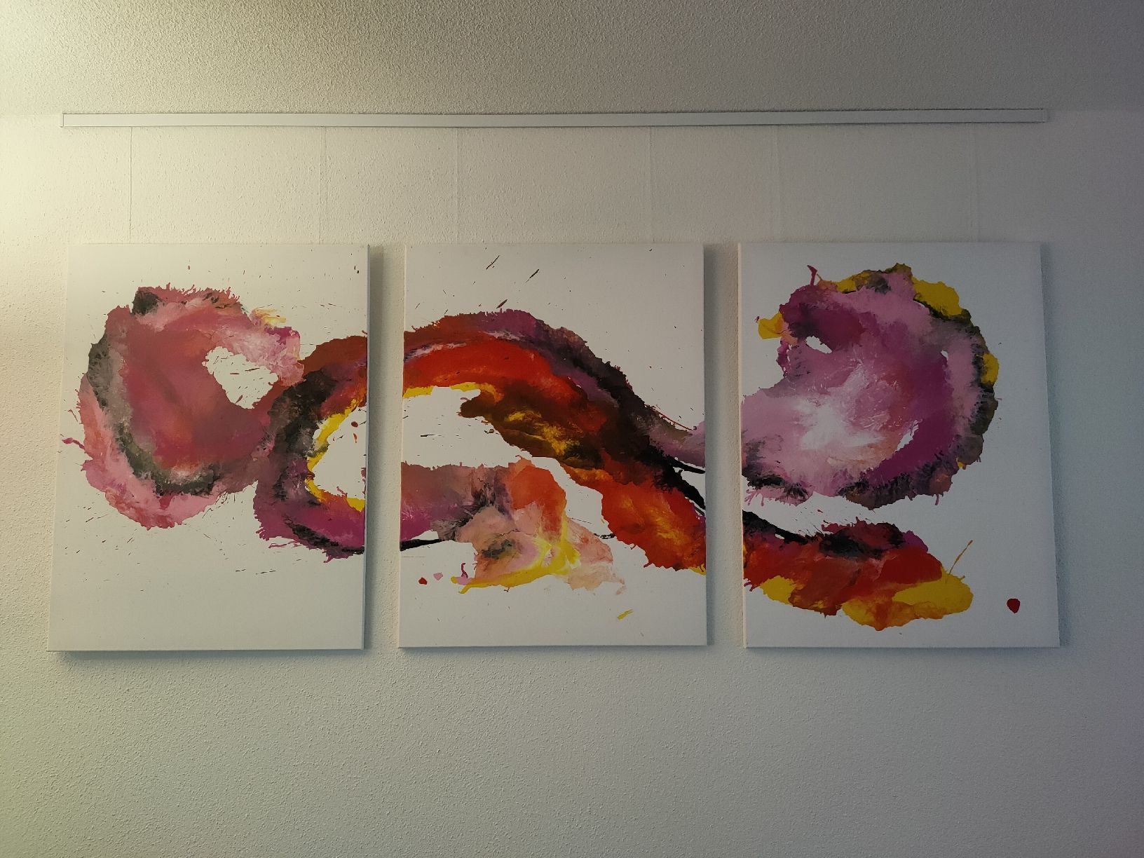Dipinti: 3er Set Gemälde, abstrakte Kunst, Wandbild, Herbstfarben – Usato da Oberrohrdorf venduto da Karin84 1