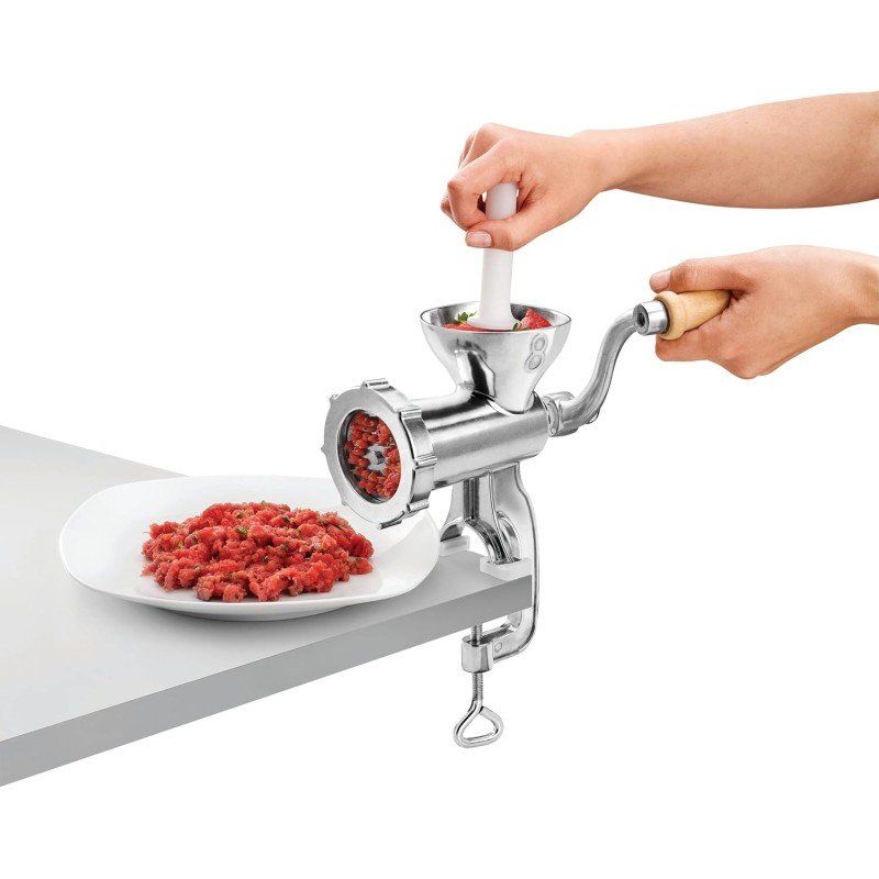 Elettrodomestici da cucina: Manueller Fleischwolf Robust leicht zu reinigen Holzkurbel – Nuovo e nell'imballaggio originale da Hundwil venduto da Pakethase 1