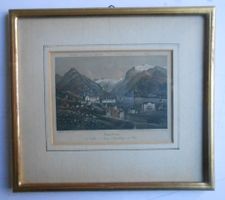 Engelberg. Aquatinta von Dikenmann. Gediegen gerahmt.