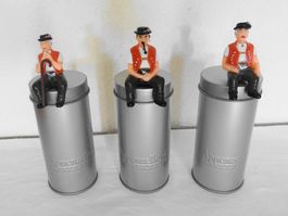 3 Appenzeller Käse Dosen mit Sammler Figuren 3 Sennen