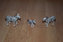 Playmobil 3x Zebrafamilie (2 Erwachsene und 1 Baby)