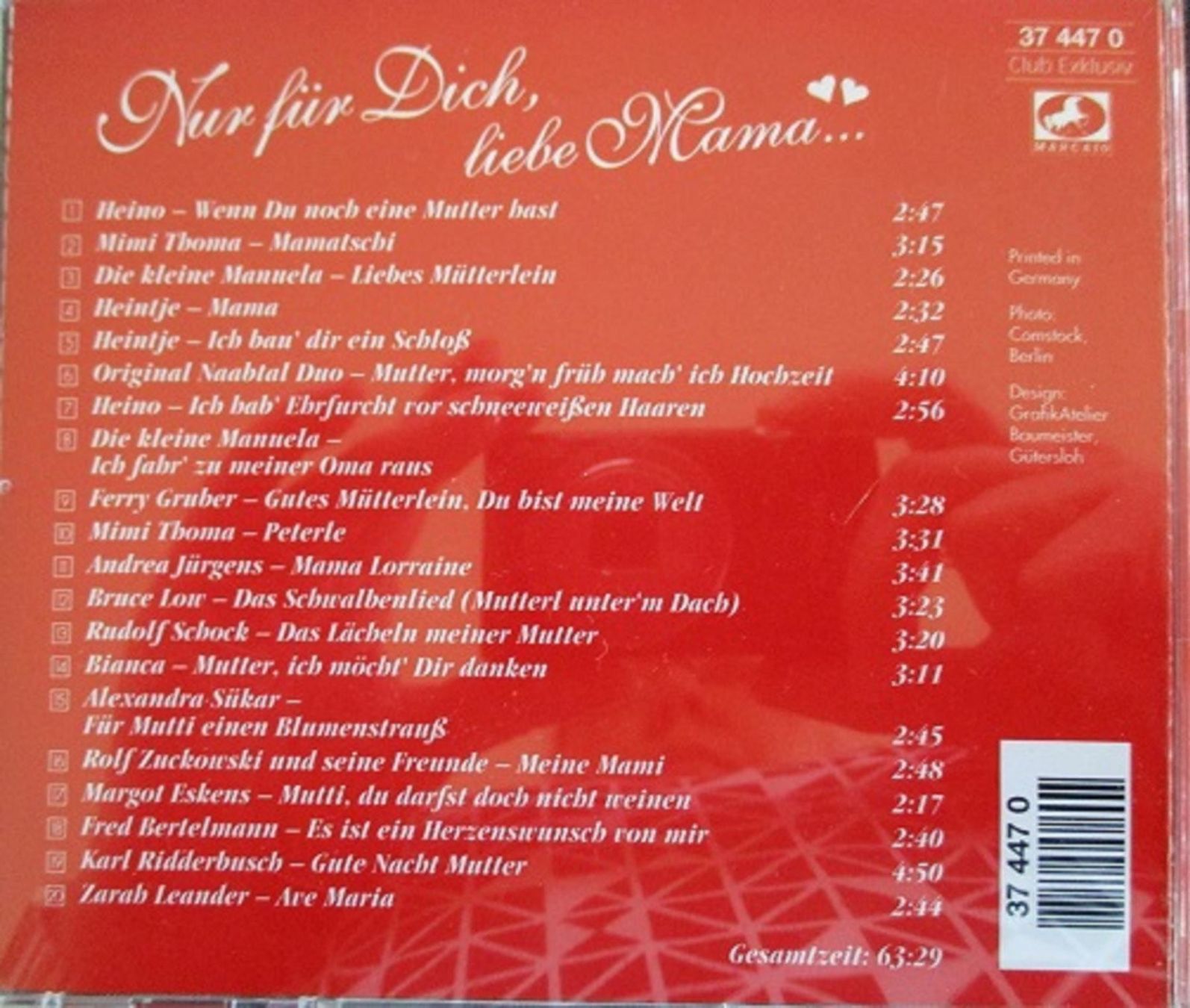 CD: Nur für Dich liebe Mama ........ CD – Usato da Flumenthal venduto da novbra 1
