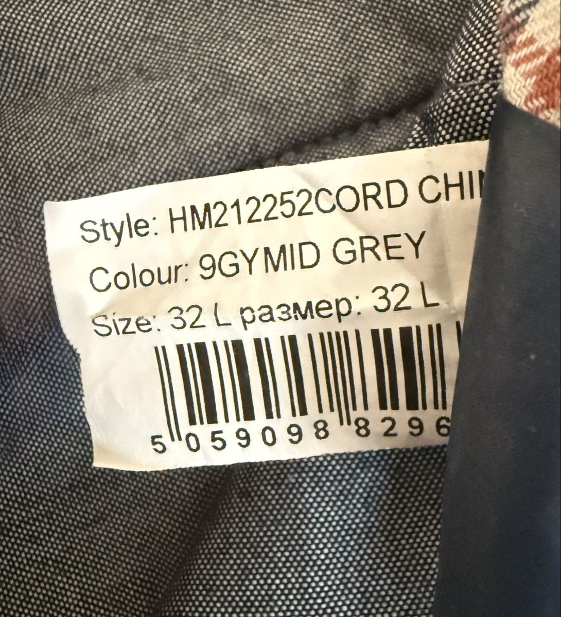 Hackett Pantaloni: Hackett London Cord Chinos - Grey - Size 32L – Usato da Zollikerberg venduto da MK-13 3