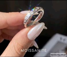 Bague argent avec diamants de moissanite certifiés GRA
