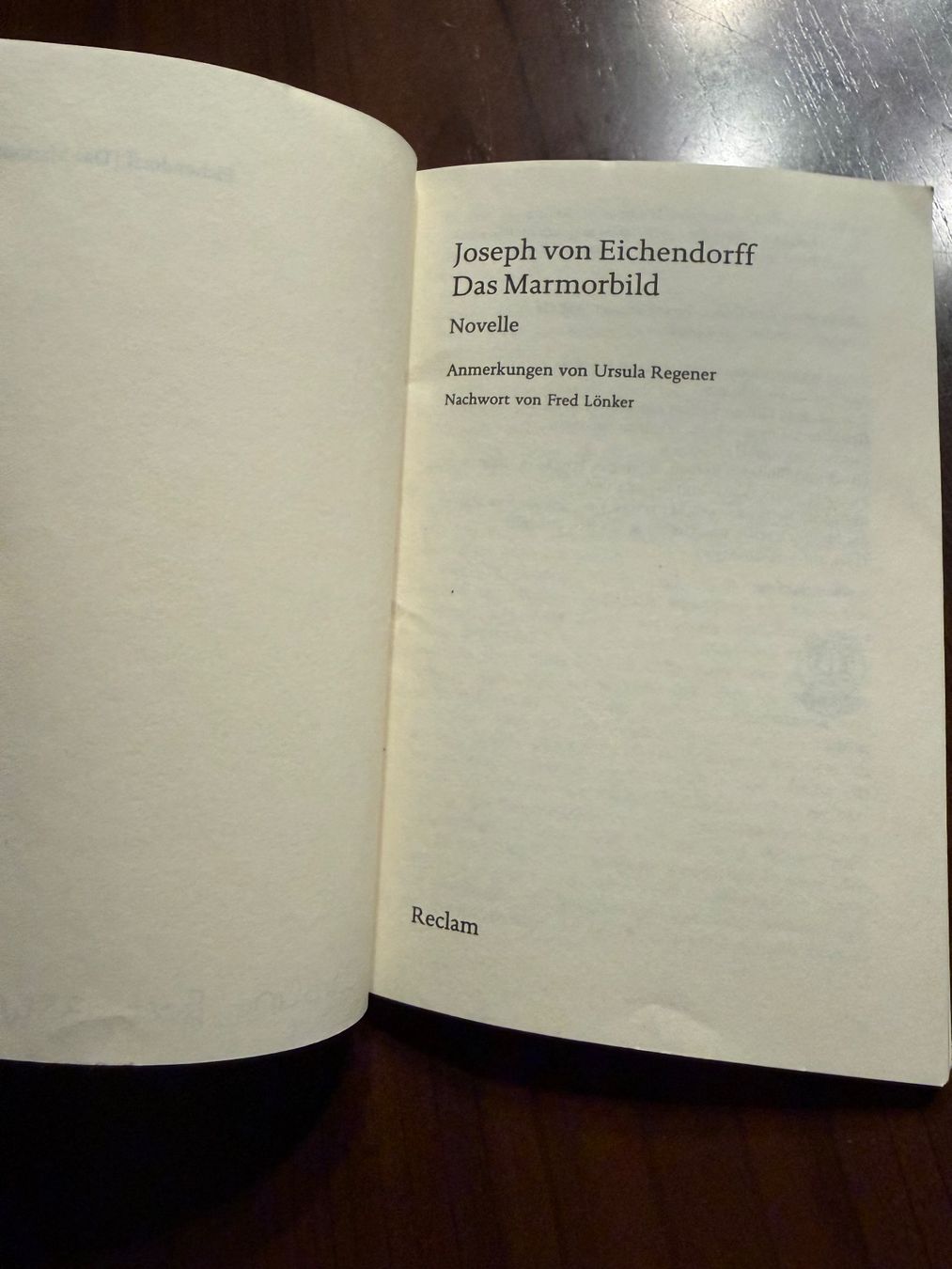 Libri: Buch Das Marmorbild Joseph von Eichendorff gebraucht – Usato da Langenbruck venduto da caro_linej 2
