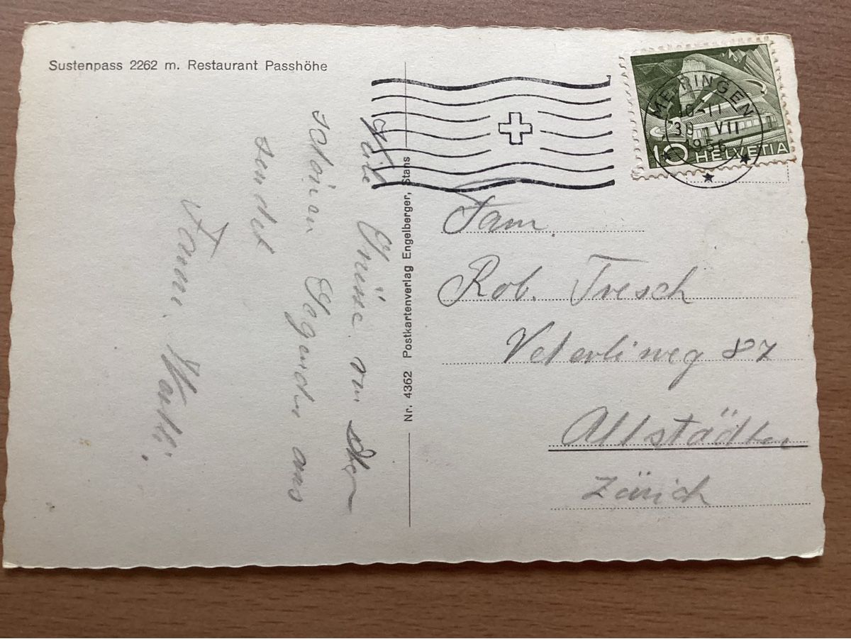 Ansichtskarten: AK Sustenpass 2262 m Restaurant Passhöhe, 1956 – Gebraucht aus Wassen UR von SABDOM 1