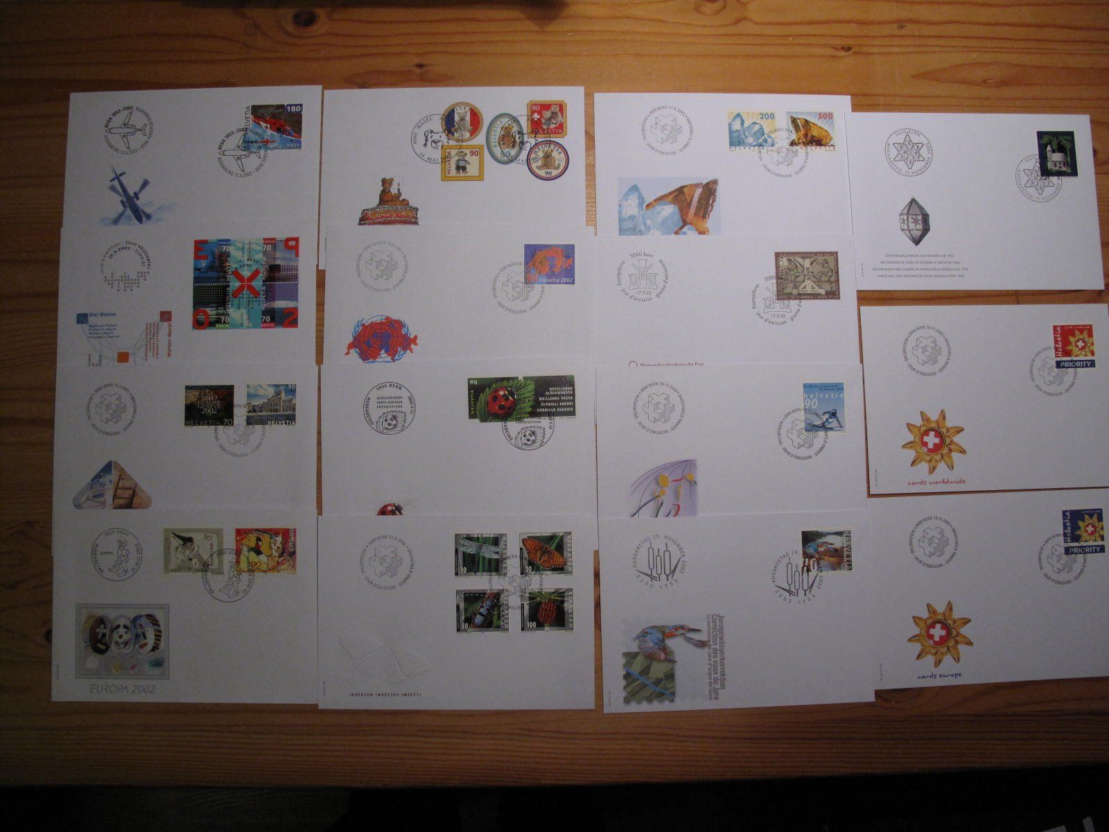 Alle Briefmarken: Schweiz FDC 2002 16 Stück – Gebraucht aus Wil SG von fva01